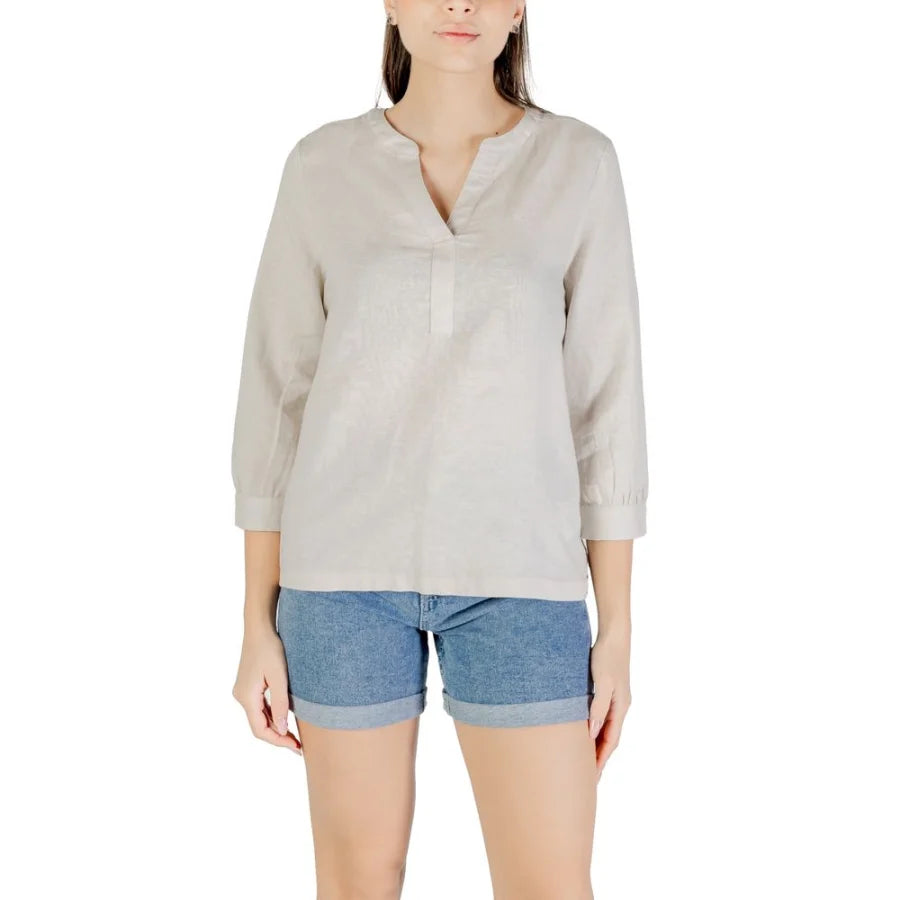 Street One Beige Linen Blouse