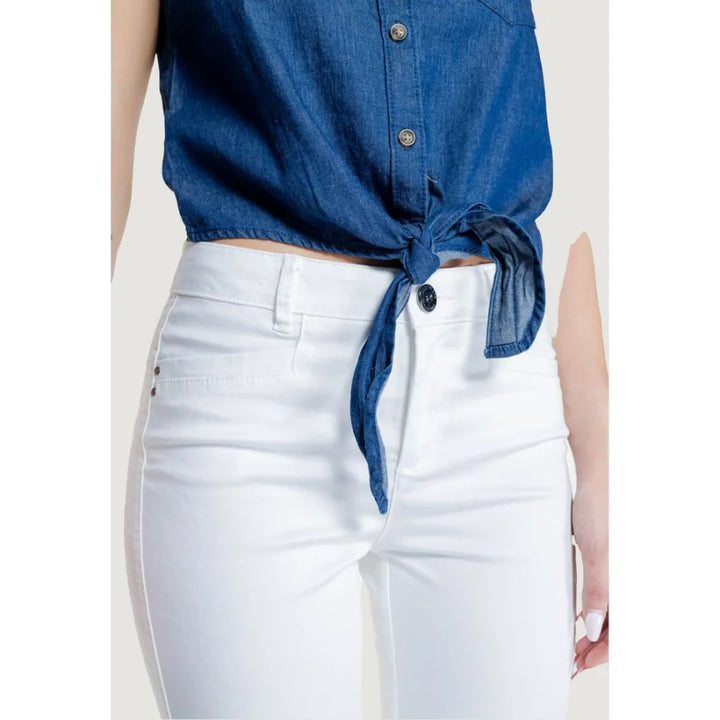 Street One White Cotton Casual Pants