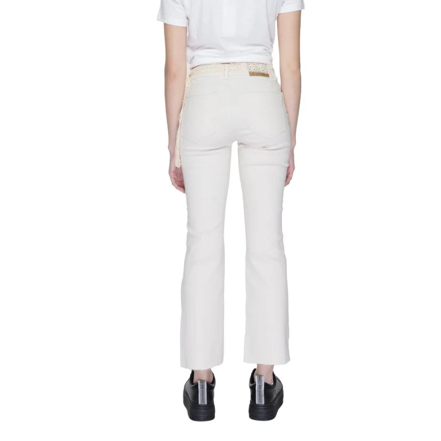 Vero Moda Beige Cotton Bootcut Jeans