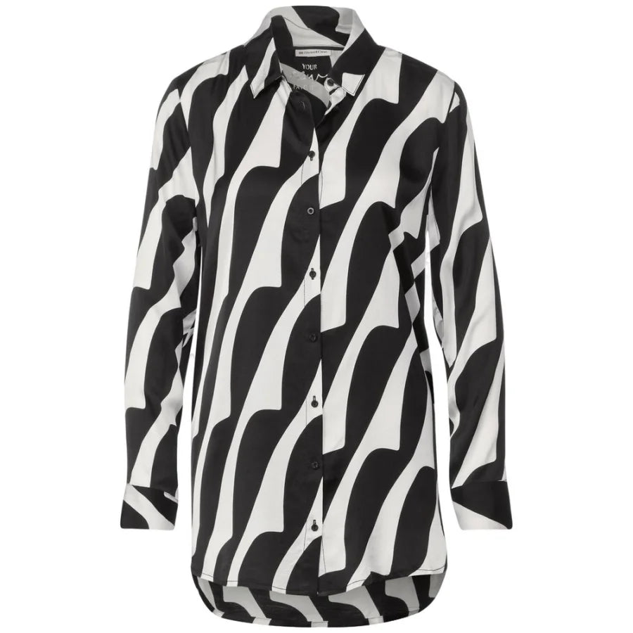 Street One Black And White Viscose Blouse