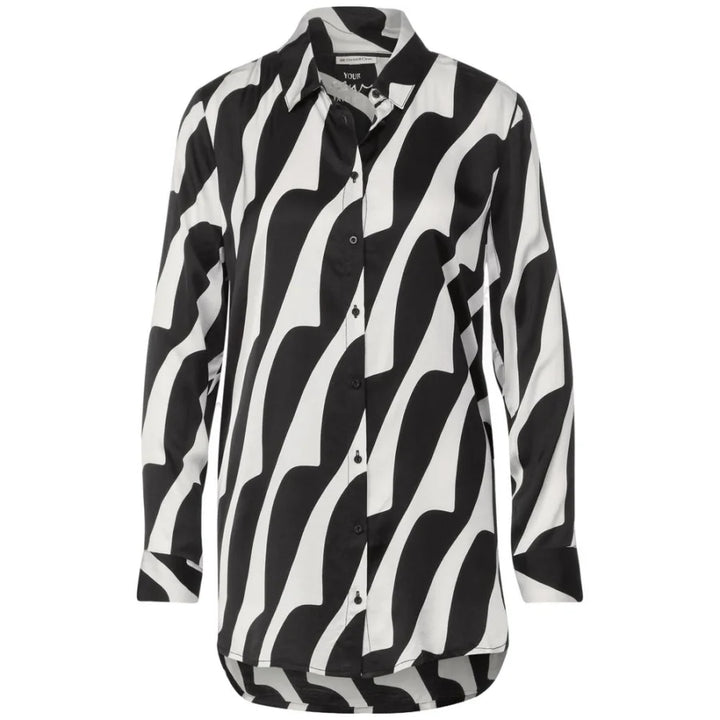 Street One Black And White Viscose Blouse