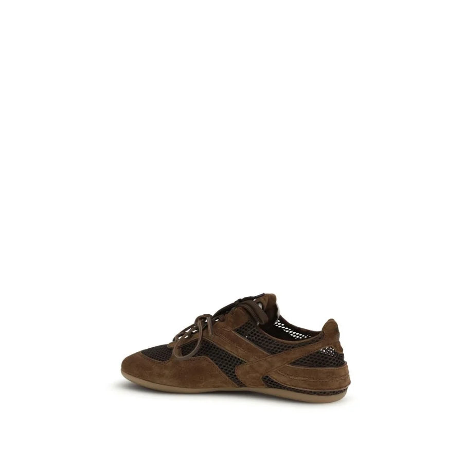 Miu Brown Calf Leather Bos Taurus Athletic Sneakers
