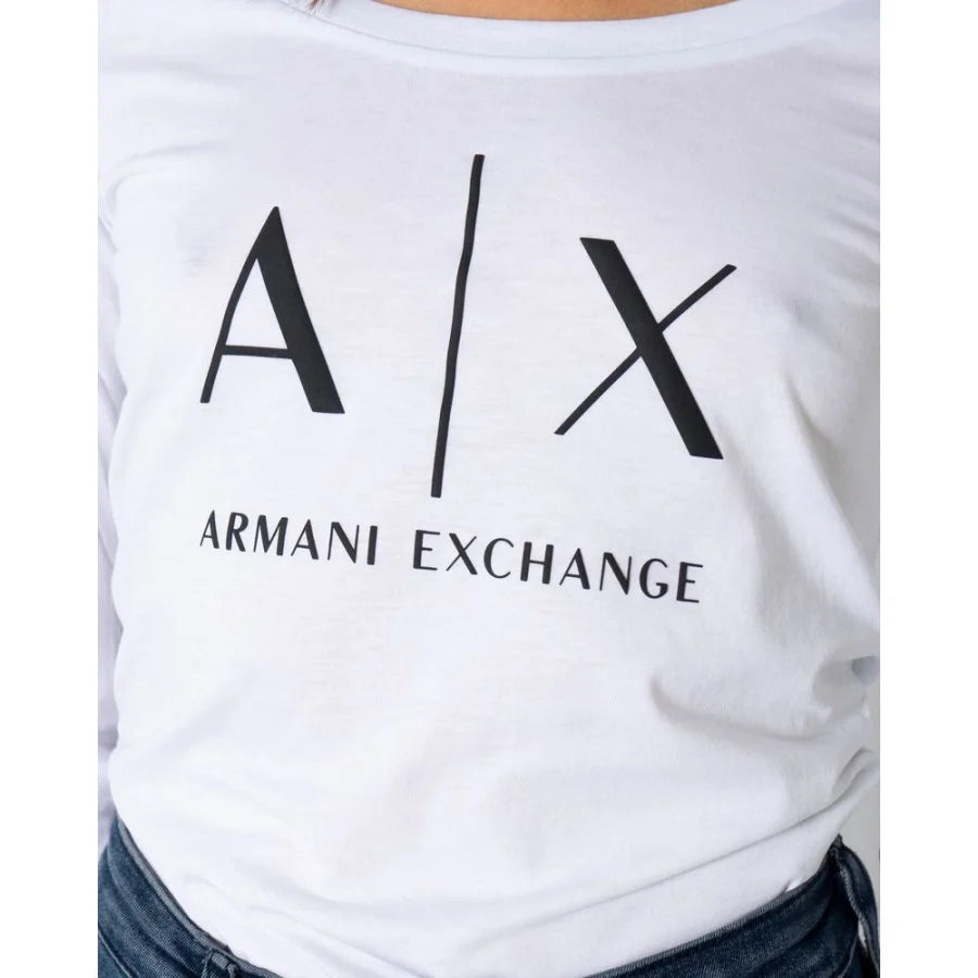 Armani Exchange White Cotton Long Sleeve T-Shirt