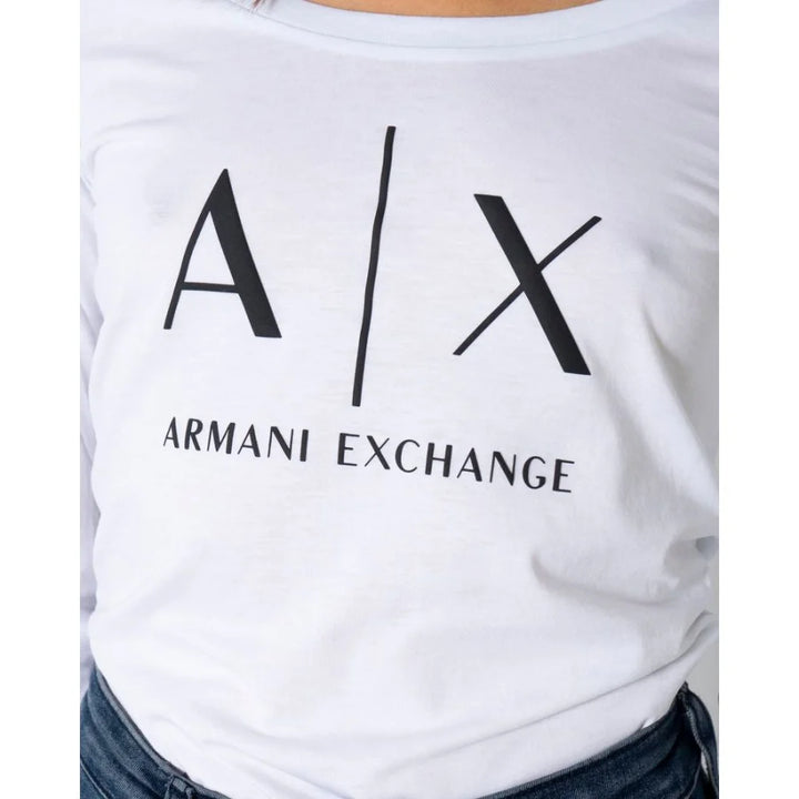 Armani Exchange White Cotton Long Sleeve T-Shirt
