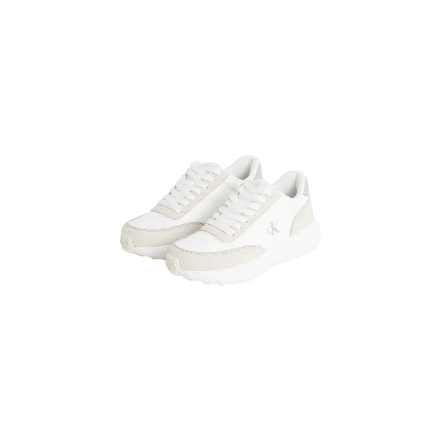 Calvin Klein Jeans Beige Leather Athletic Sneakers