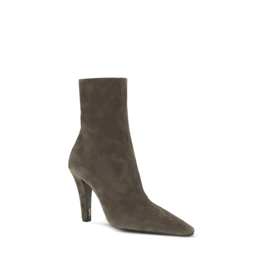 Saint Laurent Gray Calf Leather Bos Taurus Ankle Boots
