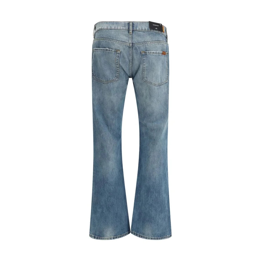 7FOR Blue Cotton Bootcut Jeans