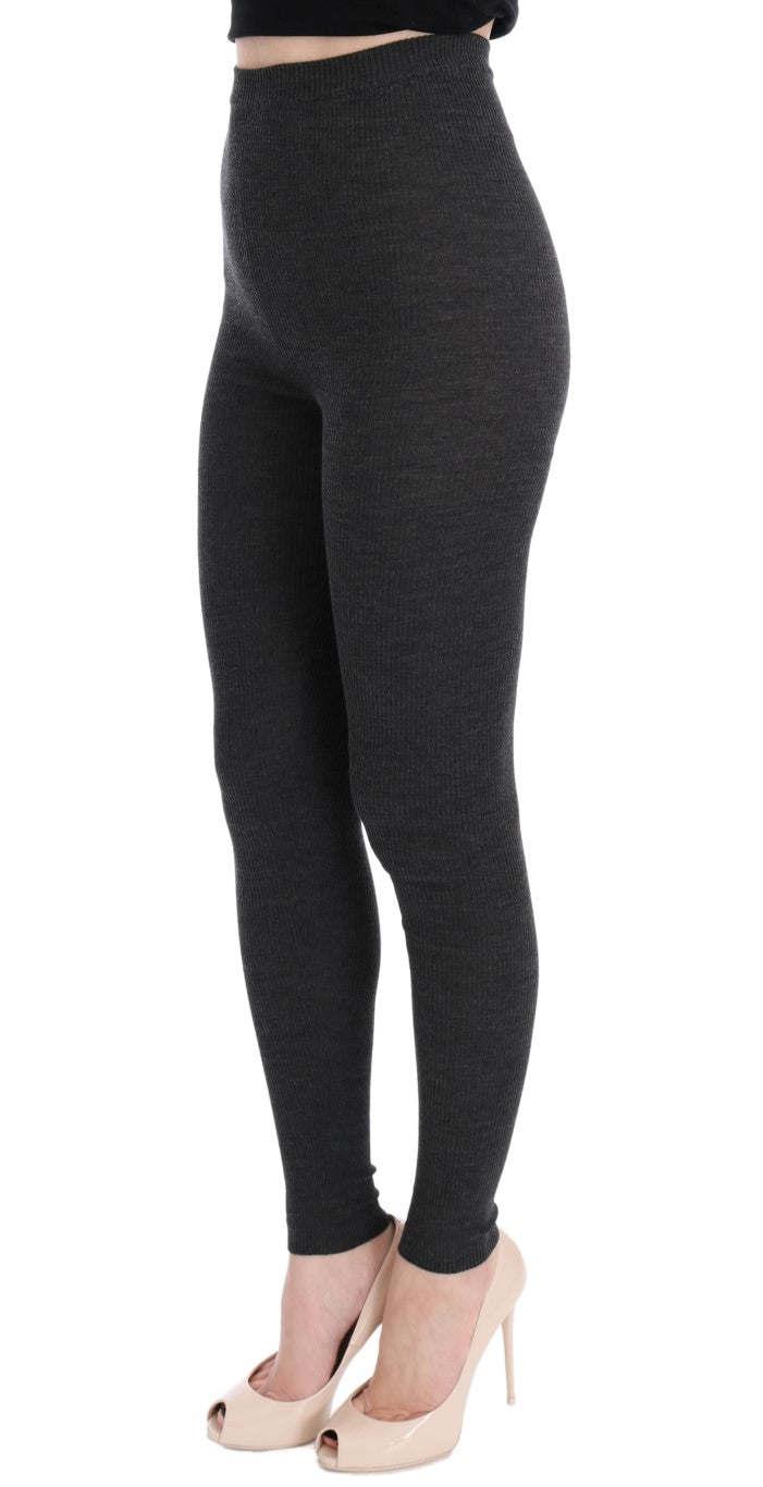 Dolce &amp; Gabbana Gray Wool Stretch Tights