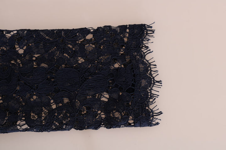 Dolce &amp; Gabbana Blue Taormina Floral Lace Sheath Dress