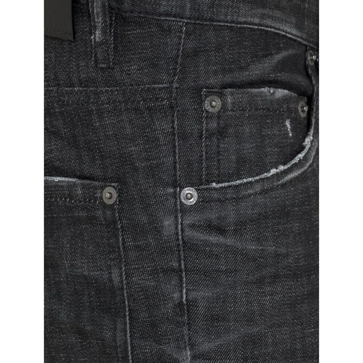 Dsquared² Black Cotton Slim Fit Jeans