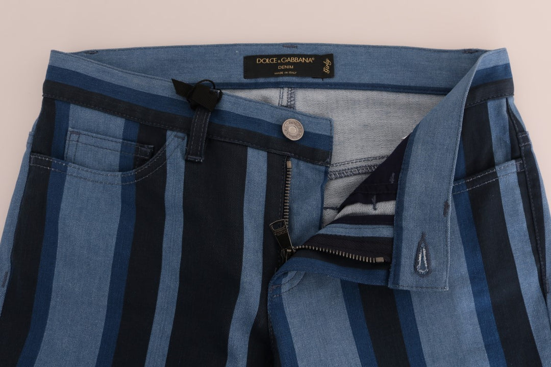 Jean slim à rayures bleues chic Dolce &amp;amp; Gabbana pour fille