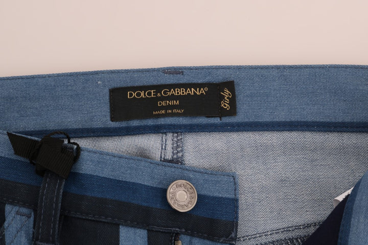 Jean slim à rayures bleues chic Dolce &amp;amp; Gabbana pour fille