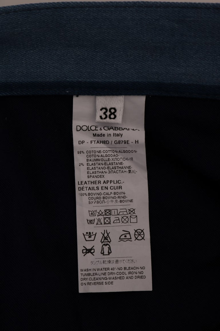 Jean slim à rayures bleues chic Dolce &amp;amp; Gabbana pour fille