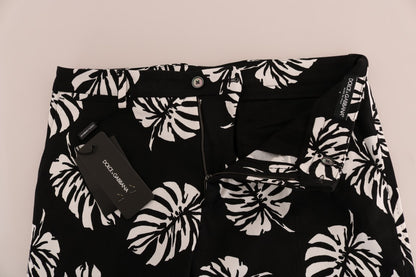 Pantalones de vestir ajustados con estampado de hojas de Dolce Gabbana Italia