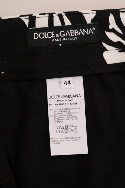 Pantalones de vestir ajustados con estampado de hojas de Dolce Gabbana Italia