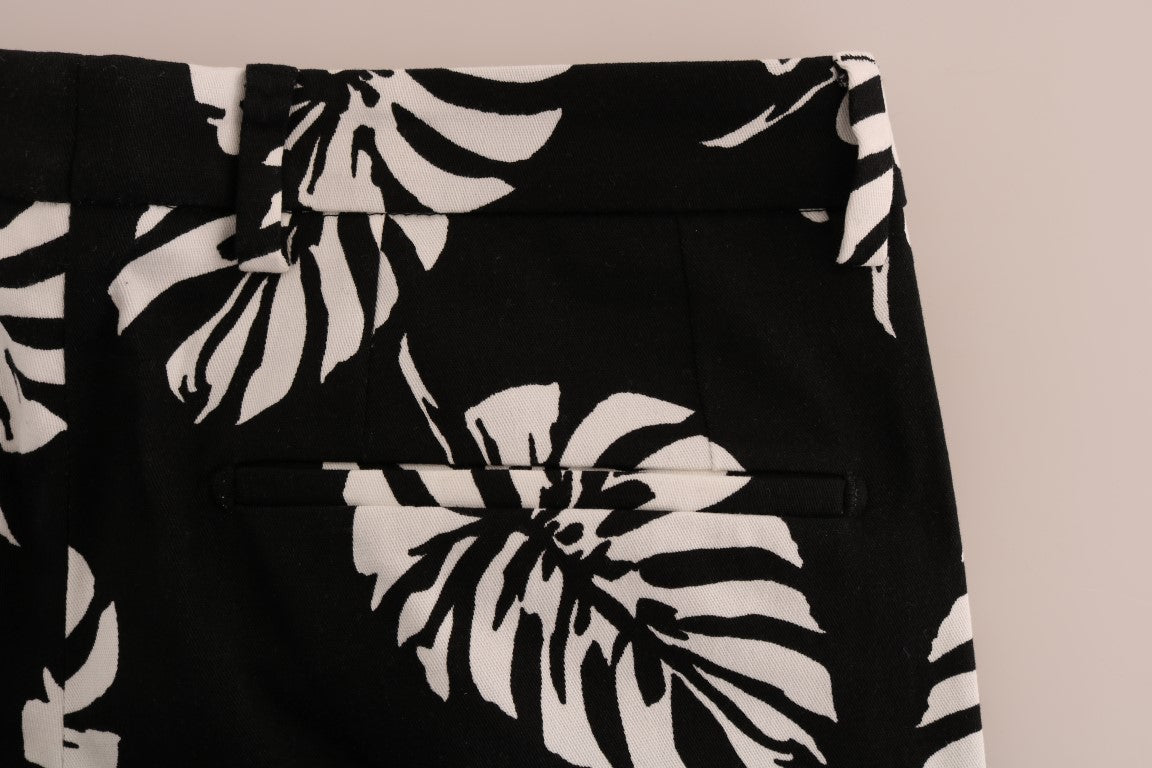 Pantalones de vestir ajustados con estampado de hojas de Dolce Gabbana Italia