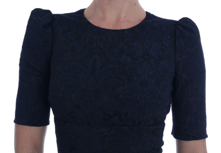 Dolce &amp; Gabbana Black Blue Flare Mini Dress women’s dress