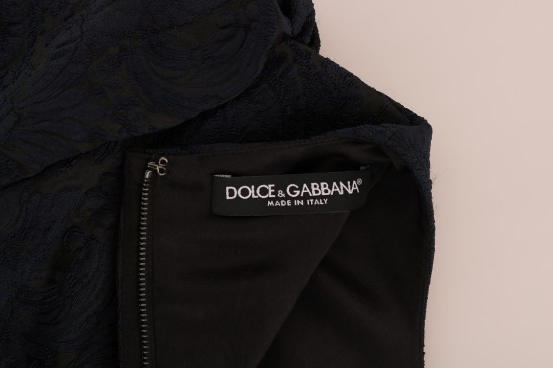 Dolce &amp; Gabbana Black Blue Flare Mini Dress women’s dress