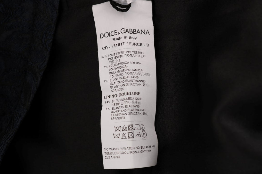 Dolce &amp; Gabbana Black Blue Flare Mini Dress women’s dress
