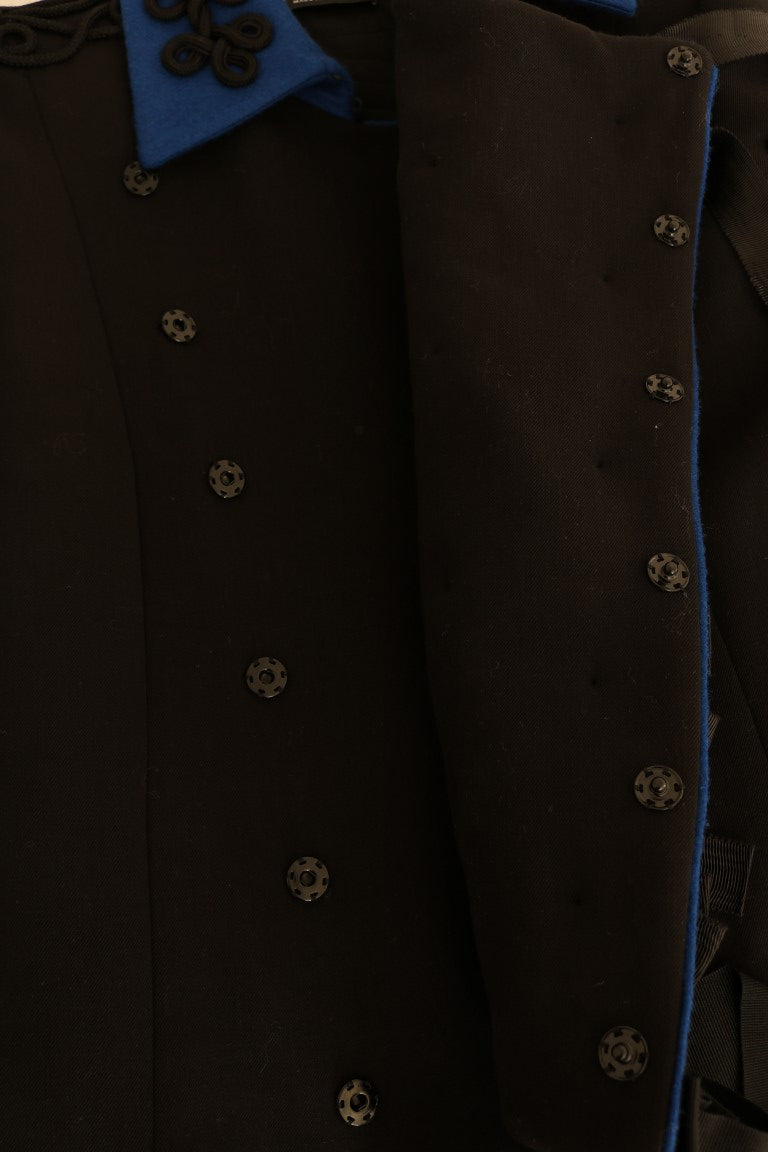 Chaqueta corta gabardina azul y negra Sensation de Dolce Gabbana