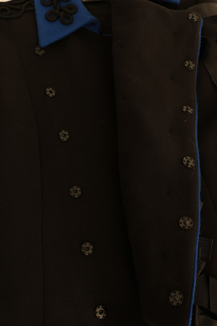 Chaqueta corta gabardina azul y negra Sensation de Dolce Gabbana