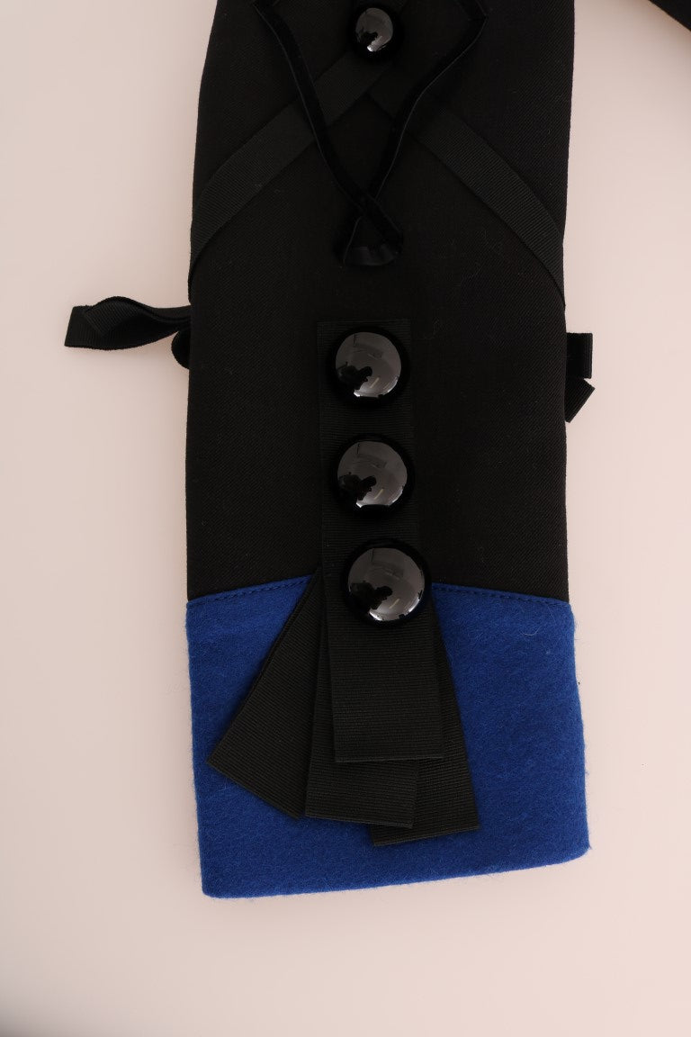 Chaqueta corta gabardina azul y negra Sensation de Dolce Gabbana