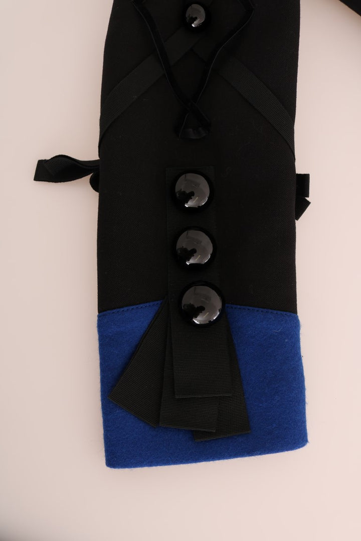 Chaqueta corta gabardina azul y negra Sensation de Dolce Gabbana