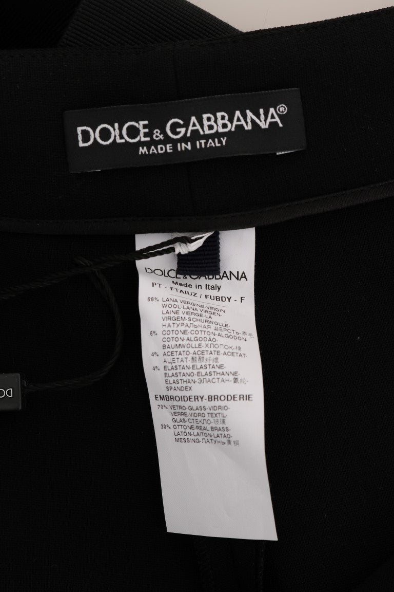 Vestido perfecto con pantalones tobilleros de metal dorado de Dolce Gabbana