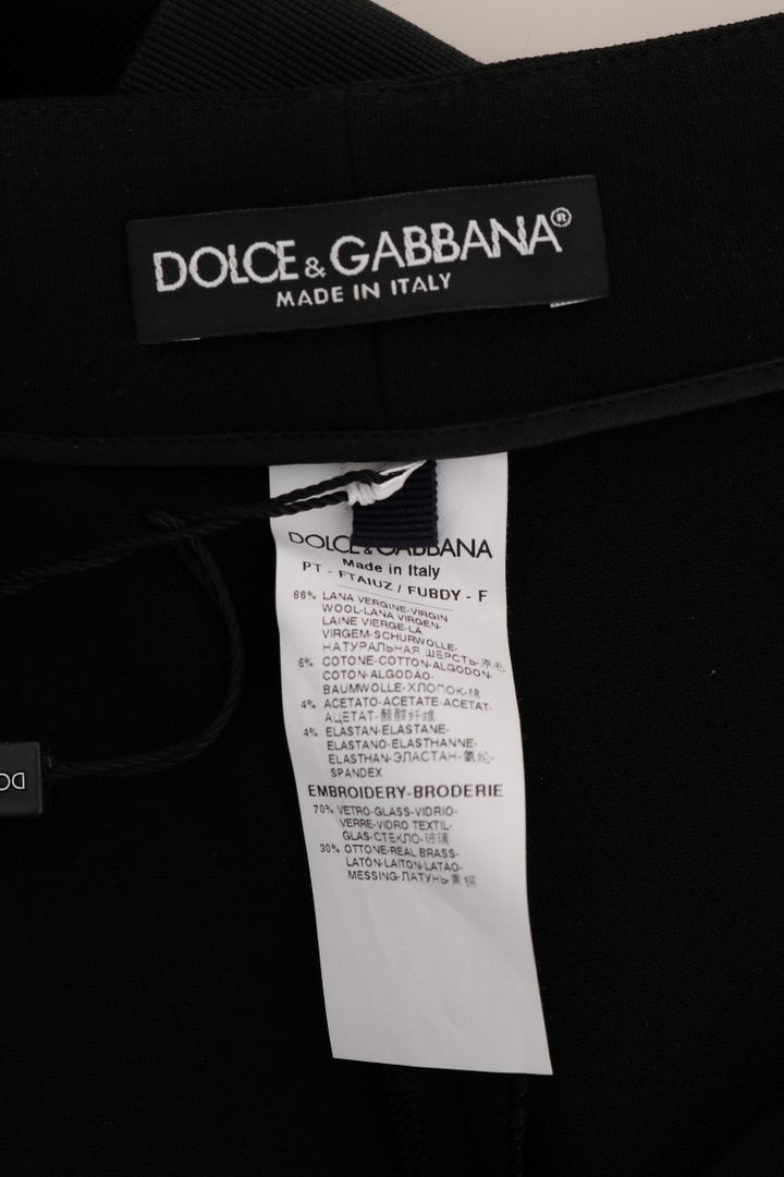 Vestido perfecto con pantalones tobilleros de metal dorado de Dolce Gabbana