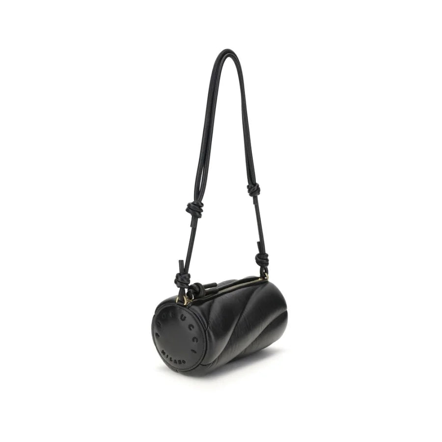 Fiorucci Black Calf Leather Bos Taurus Shoulder Bag