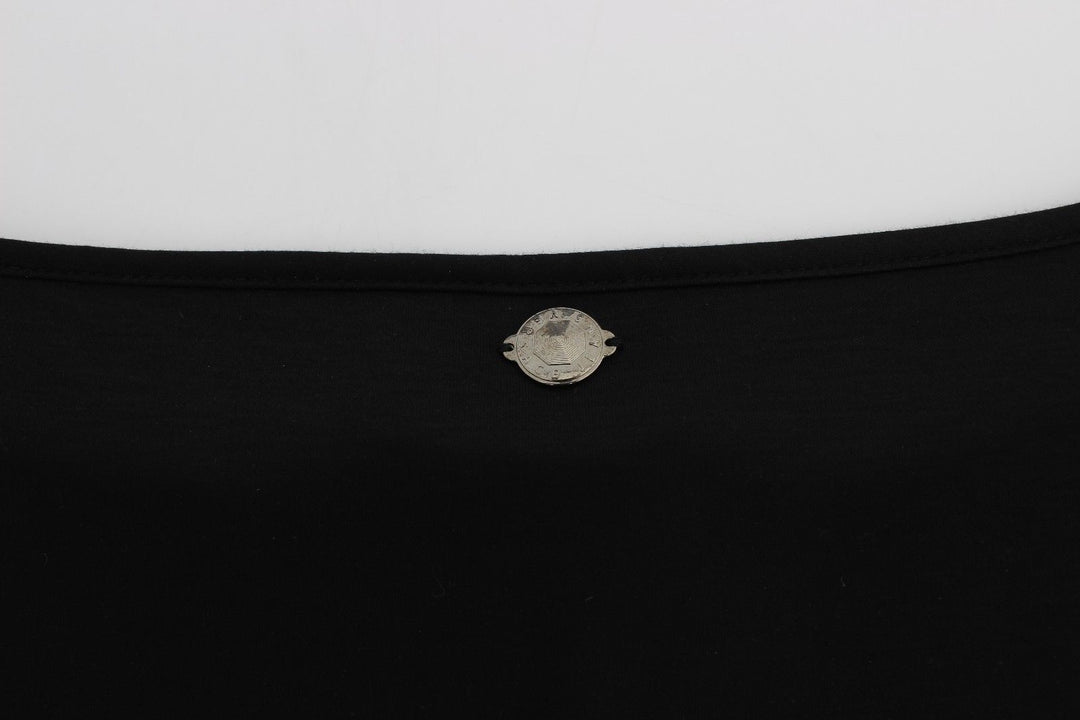 Versace Jeans Black Modal Silk Shift Knee Dress women’s dress