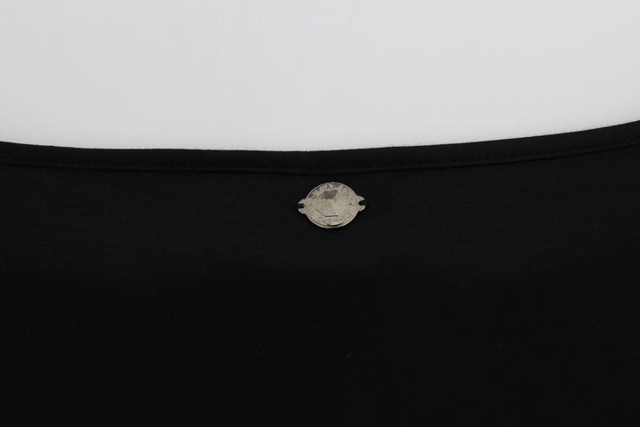 Versace Jeans Black Modal Silk Shift Knee Dress women’s dress