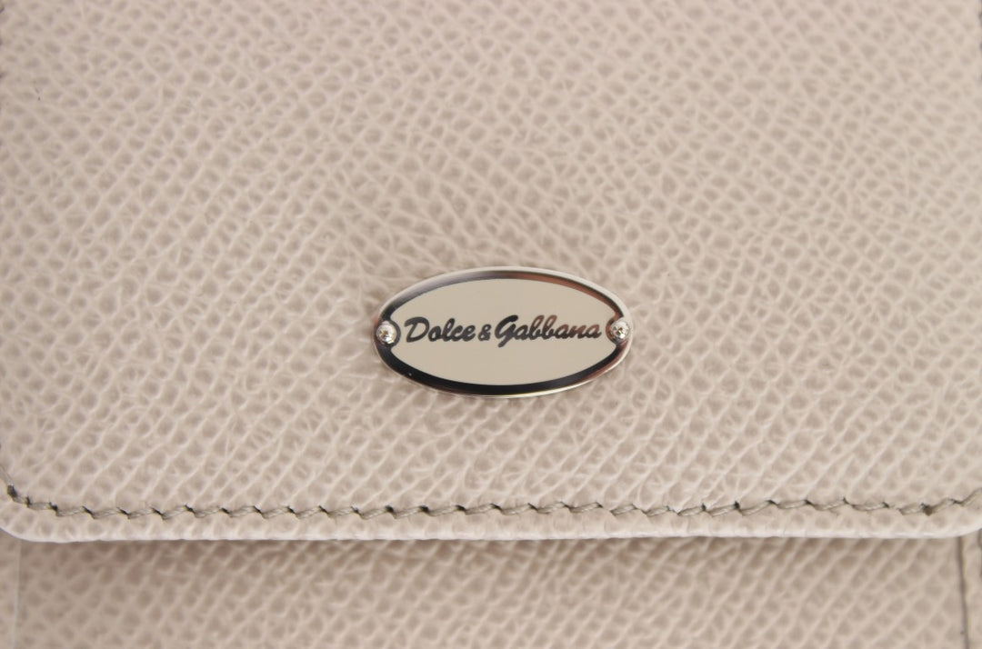 Dolce &amp; Gabbana White Dauphine Leather Case Wallet