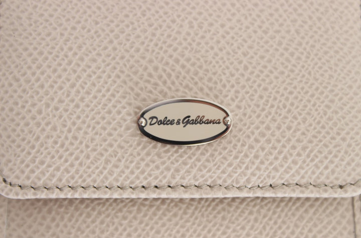 Dolce &amp; Gabbana White Dauphine Leather Case Wallet