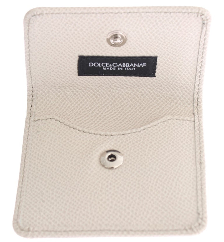 Dolce &amp; Gabbana White Dauphine Leather Case Wallet