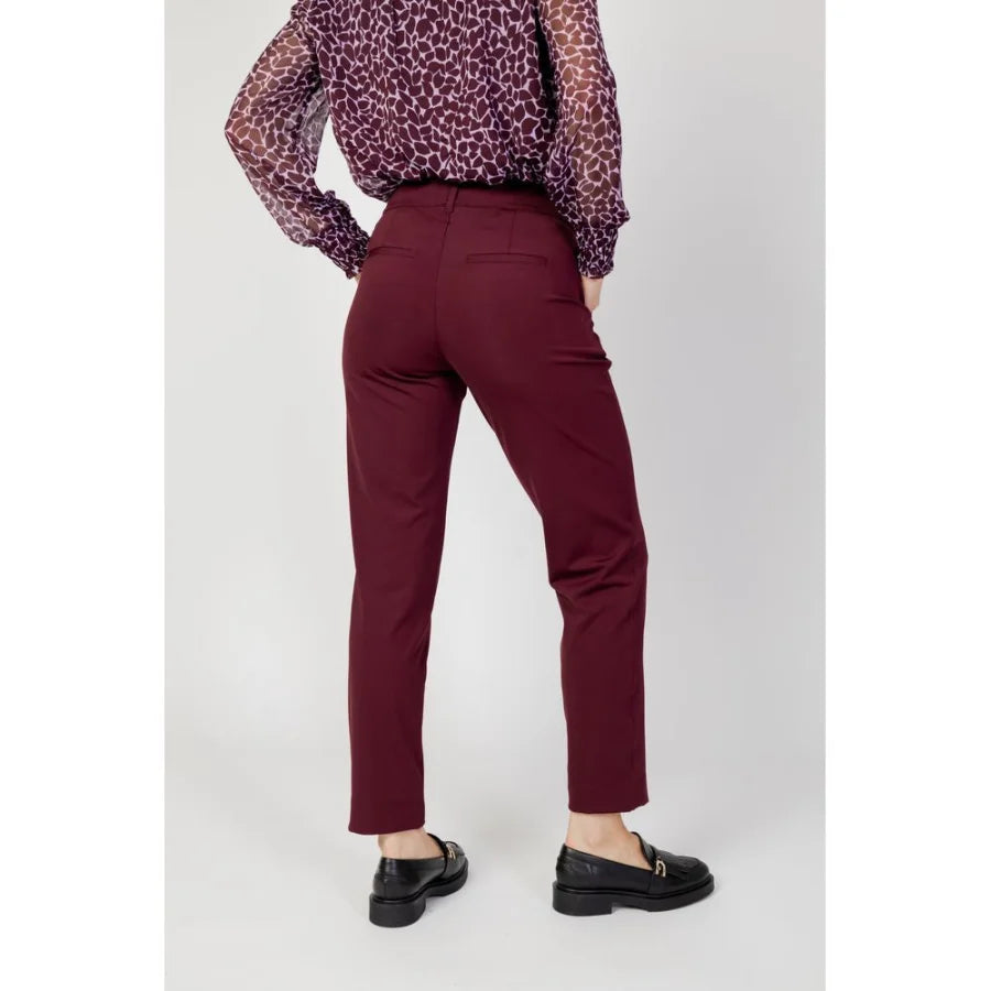 Street One Bordeaux Polyester Chino Pants