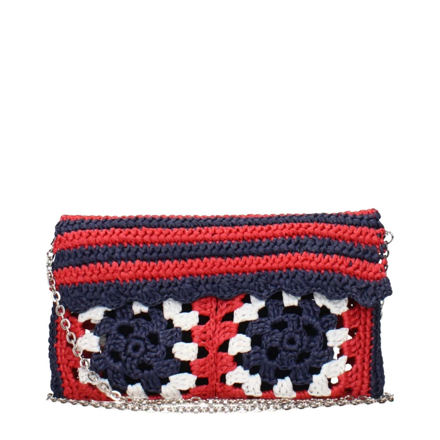 Miu Multicolor Raffia Clutch Bag