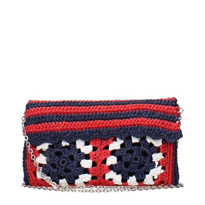 Miu Multicolor Raffia Clutch Bag
