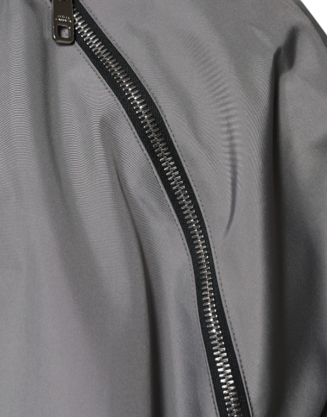 Dolce &amp; Gabbana Gray Polyester Hooded Men Full Zip Jacket