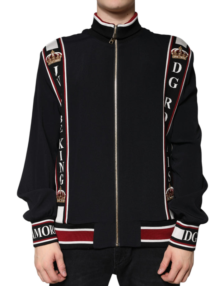 Dolce &amp; Gabbana Black DG King Full Zip Sweatshirt Sweater