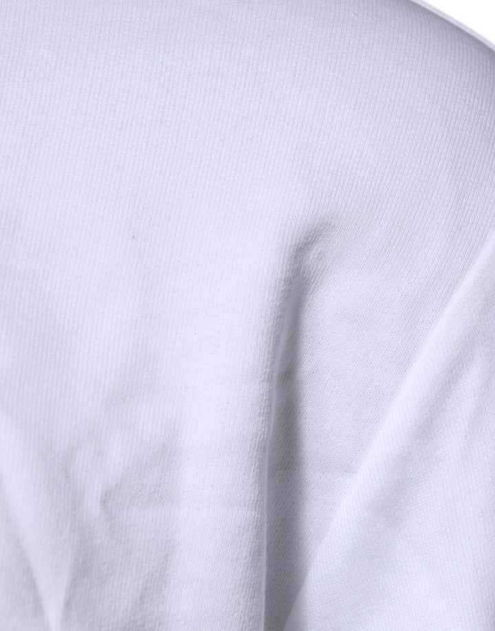 Versace White Medusa Embroidery Crew Neck Pullover Sweater