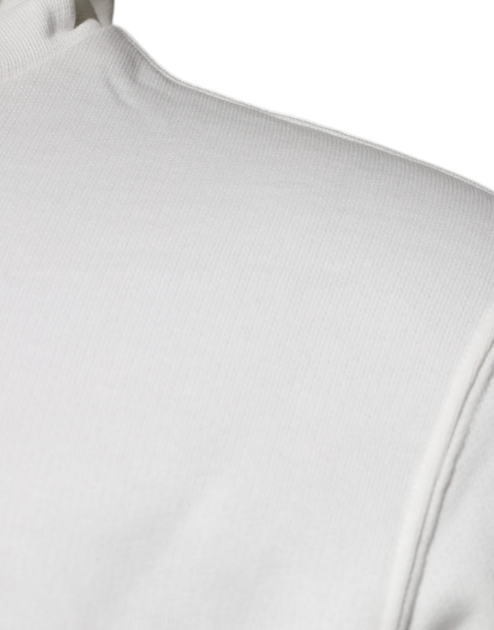 Dolce &amp; Gabbana White Caesar Cotton Hooded Pullover Sweater