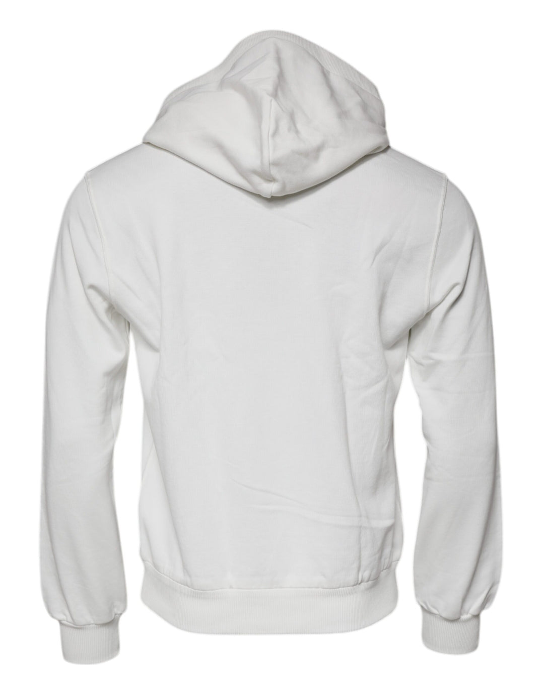 Dolce &amp; Gabbana White Caesar Cotton Hooded Pullover Sweater