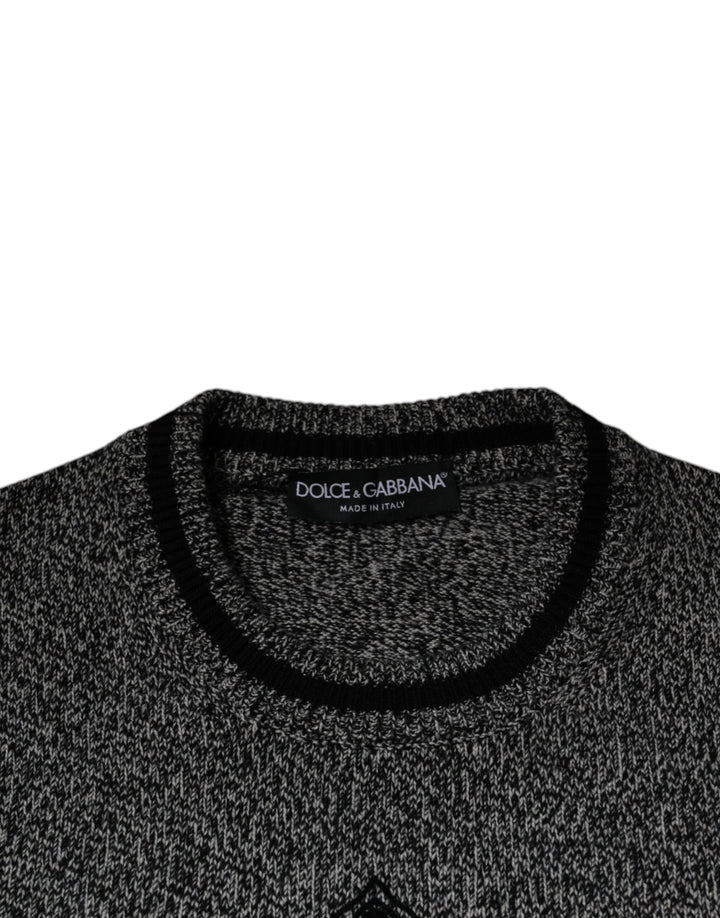 Dolce &amp; Gabbana Gray Crown King Cashmere Pullover Sweater