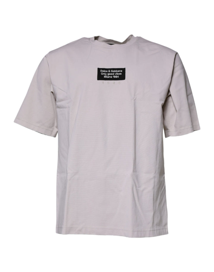 Dolce &amp; Gabbana Beige DG Logo Crew Neck Short Sleeves T-shirt