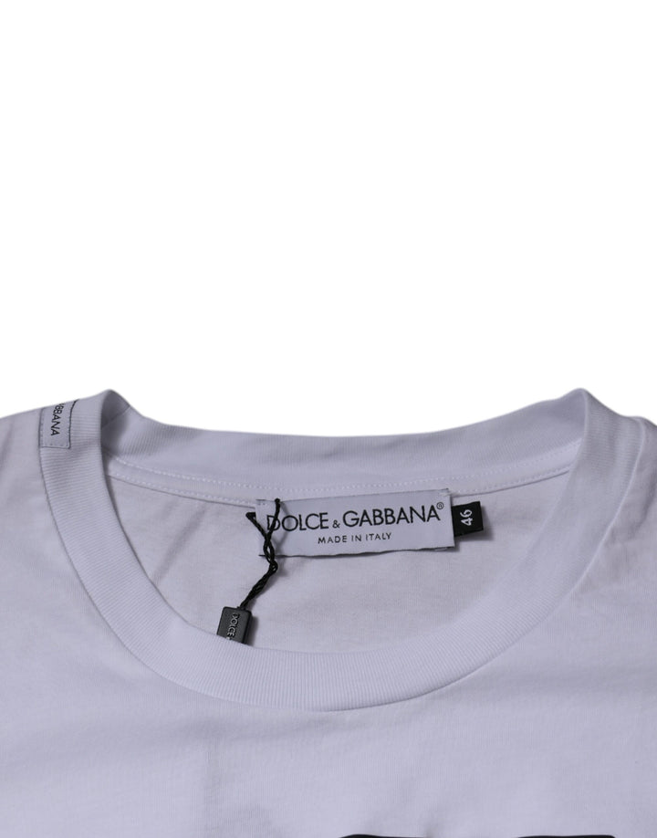 Dolce &amp; Gabbana White DG Logo Cotton Crew Neck T-shirt