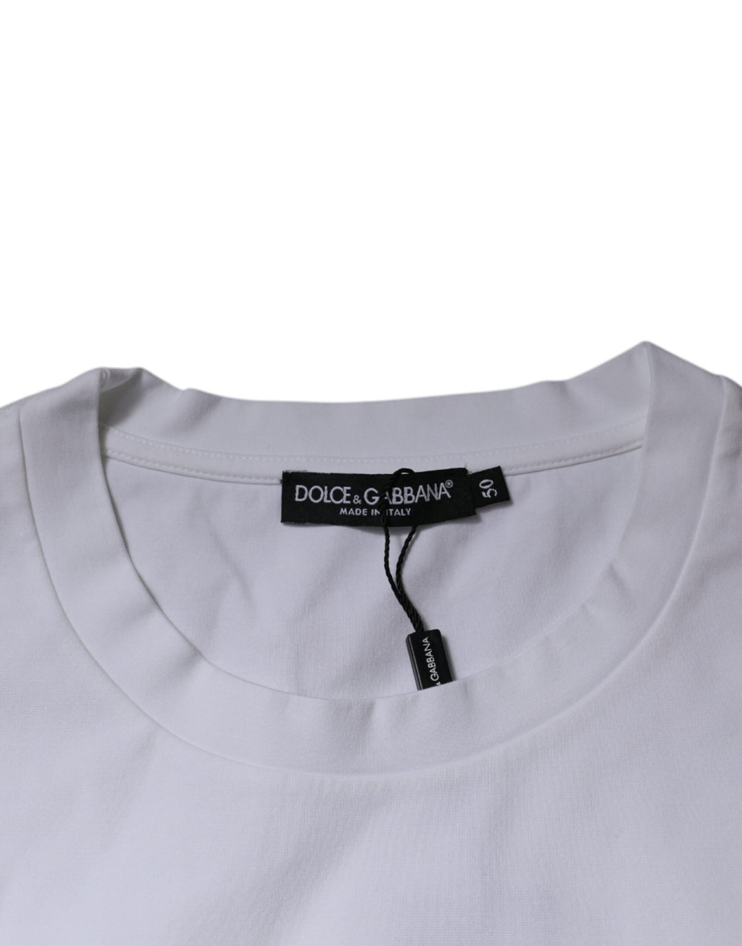 Dolce &amp; Gabbana White DG Logo Cotton Crew Neck T-shirt