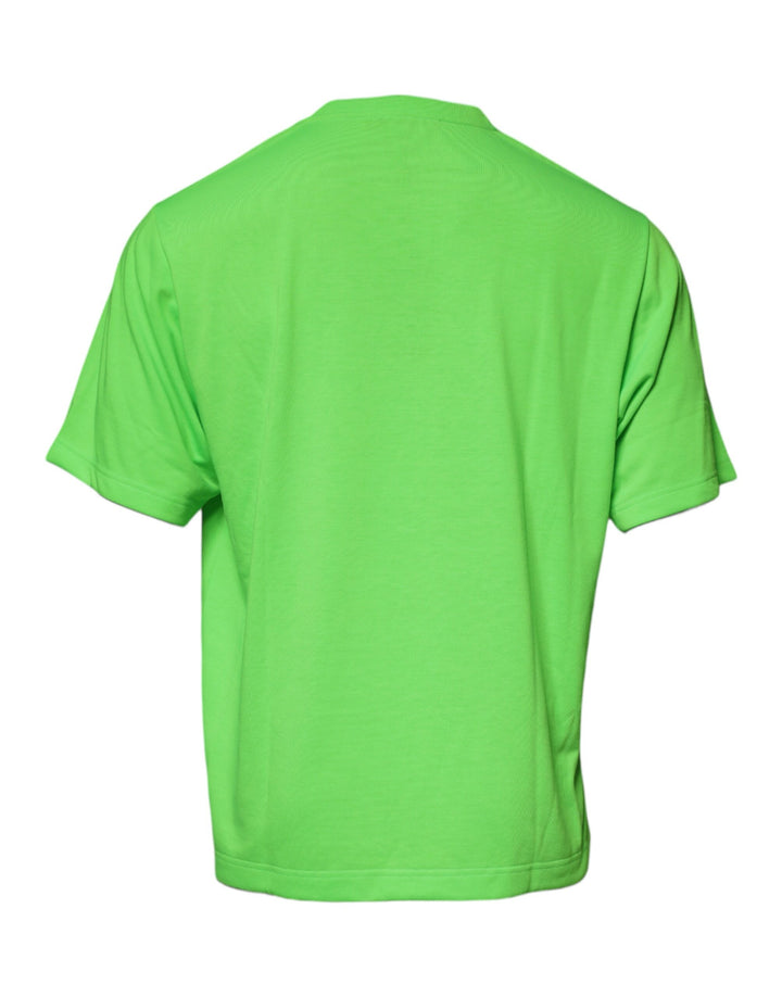 Dolce &amp; Gabbana Green DG Logo Cotton Crew Neck T-shirt