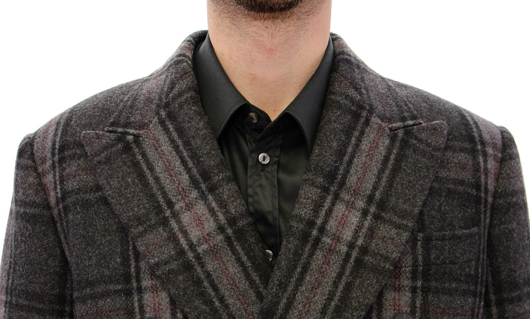 Manteau en laine mélangée à carreaux Dolce &amp;amp; Gabbana Sicilia