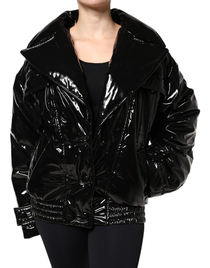 Dolce &amp; Gabbana Black Polyester Button Down Blouson Jacket